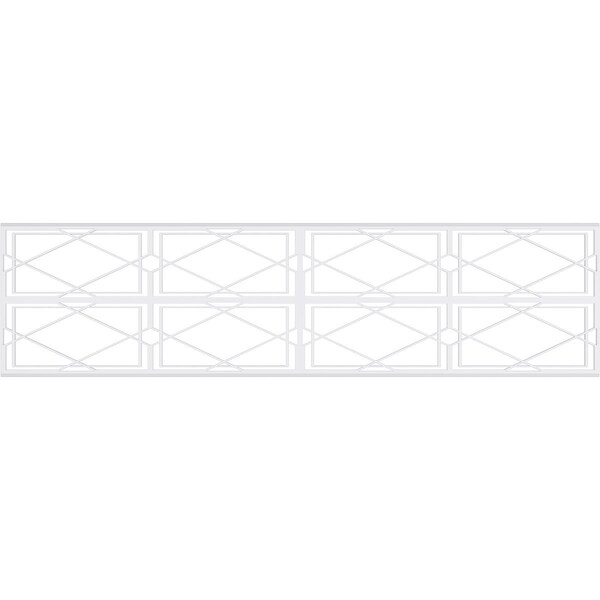 Set Of Four Panels For 94 1/2W X 24 1/4H Kiowa Fretwork Wainscot Wall Paneling
